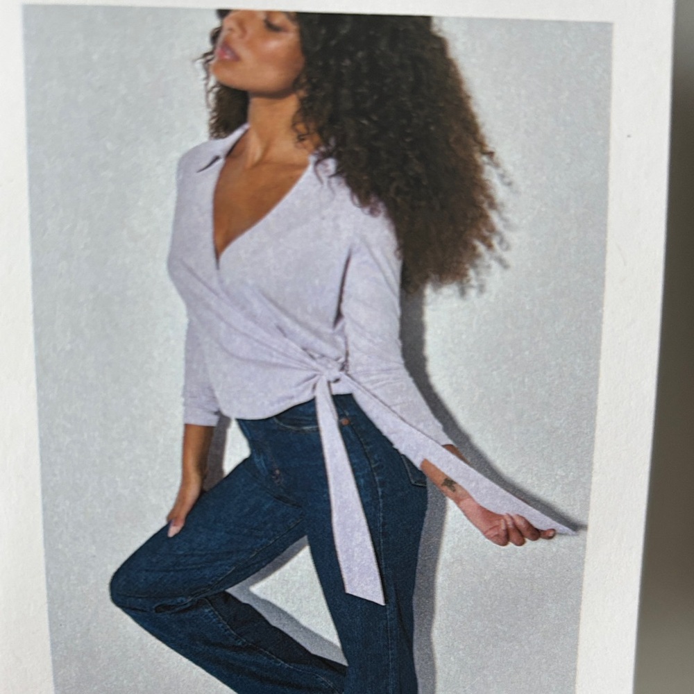 Nation LTD Lilac Wrap Long-Sleeve Top
